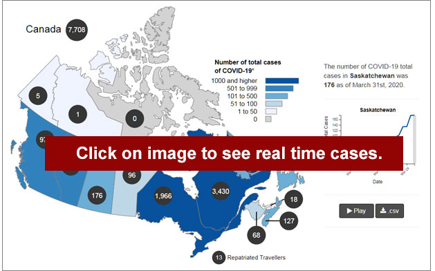 PHAC Coronavirus Map of Canada